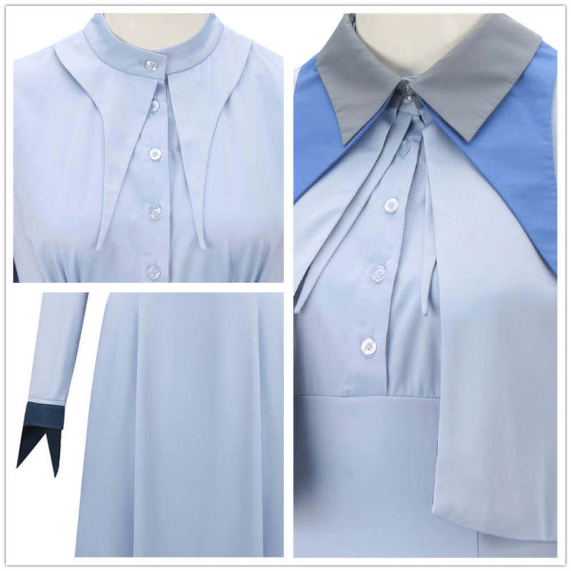 Harry Potter Fleur Delacour Cosplay Costume Beauxbatons Academy of Magic Uniform Women Blue Dress (In Stock) Takerlama