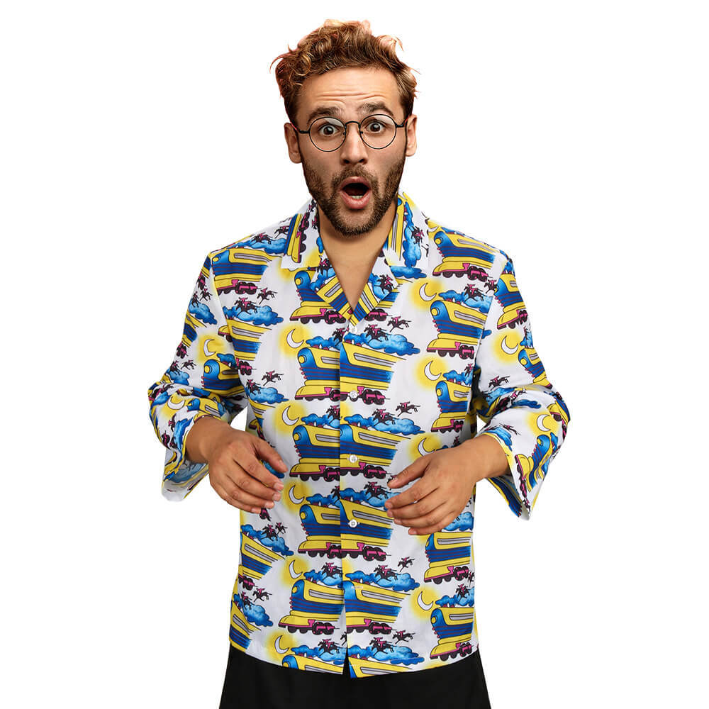 Doc Brown Back to the Future Hawaiian Shirt Emmett Brown Cosplay Costume