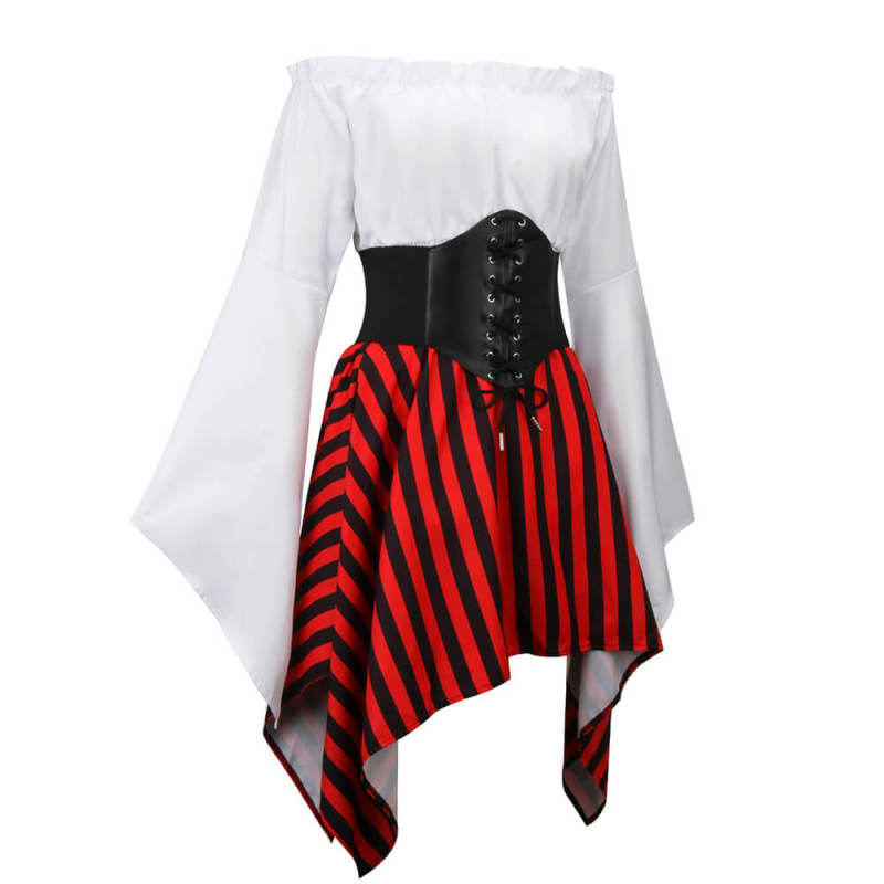 Women's Renaissance Pirate Halloween Costume Retro Style  In Stock-Takerlama