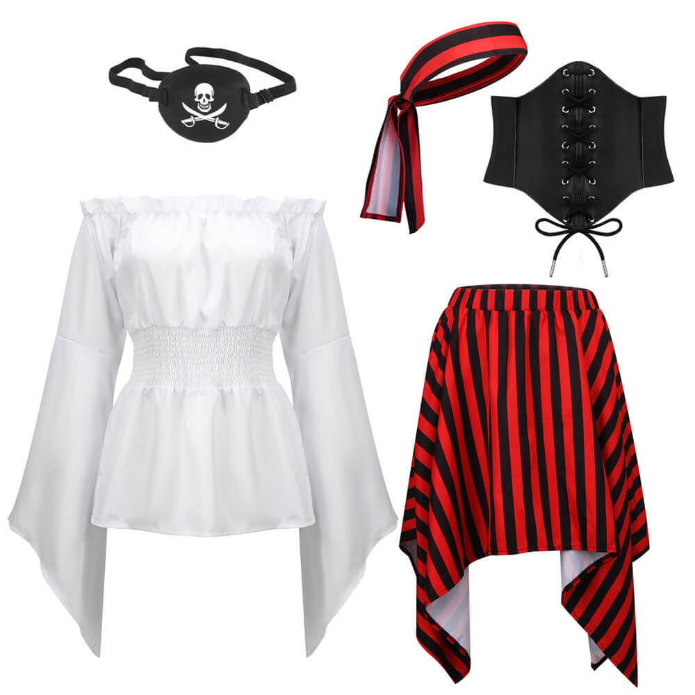 Women's Renaissance Pirate Halloween Costume Retro Style  In Stock-Takerlama