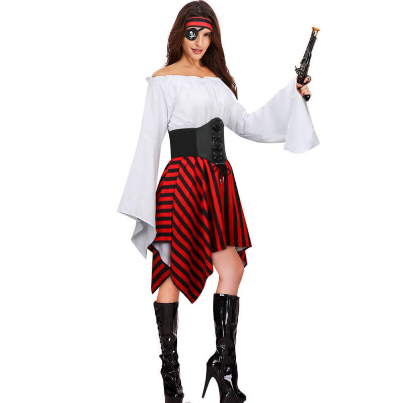 Women's Renaissance Pirate Halloween Costume Retro Style  In Stock-Takerlama