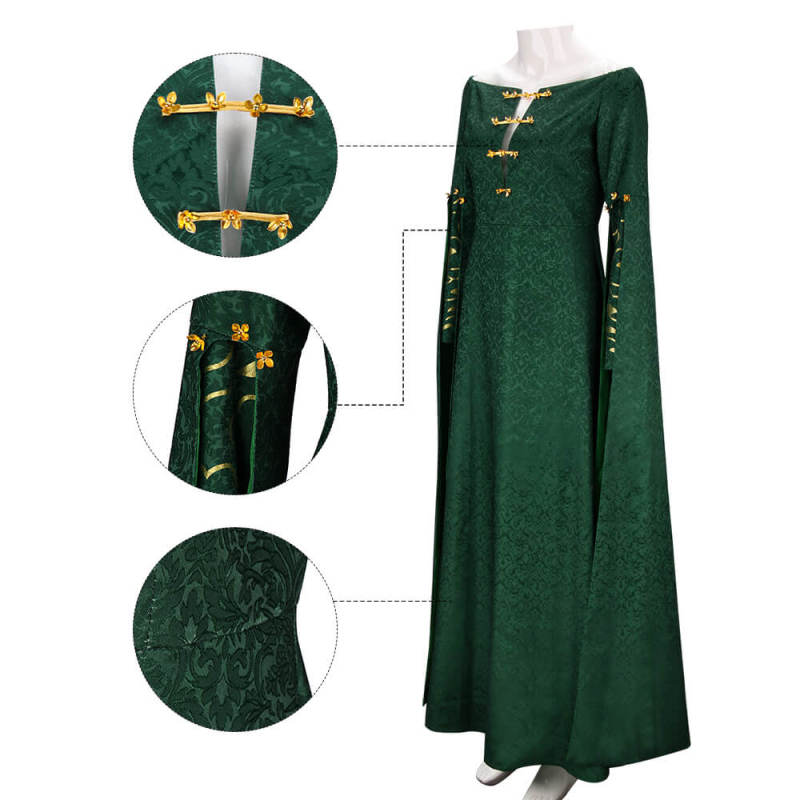 Deluxe Alicent Hightower Halloween Dress House Of Dragon Cosplay Costume Medieval Queen Princess Uniform