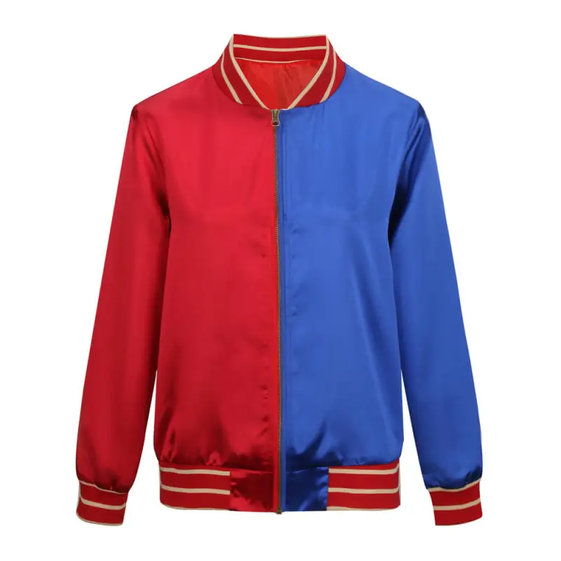 Suicide Squad Harley Quinn Cosplay Costume Margot Robbie Halloween Blue Red Coat