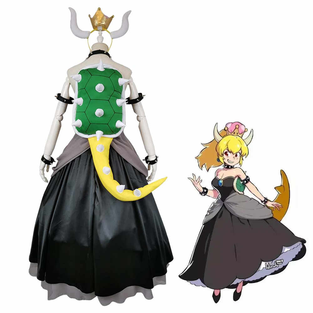 Takerlama Deluxe Black Bowsette Party Dress Super Mario Koopa hime