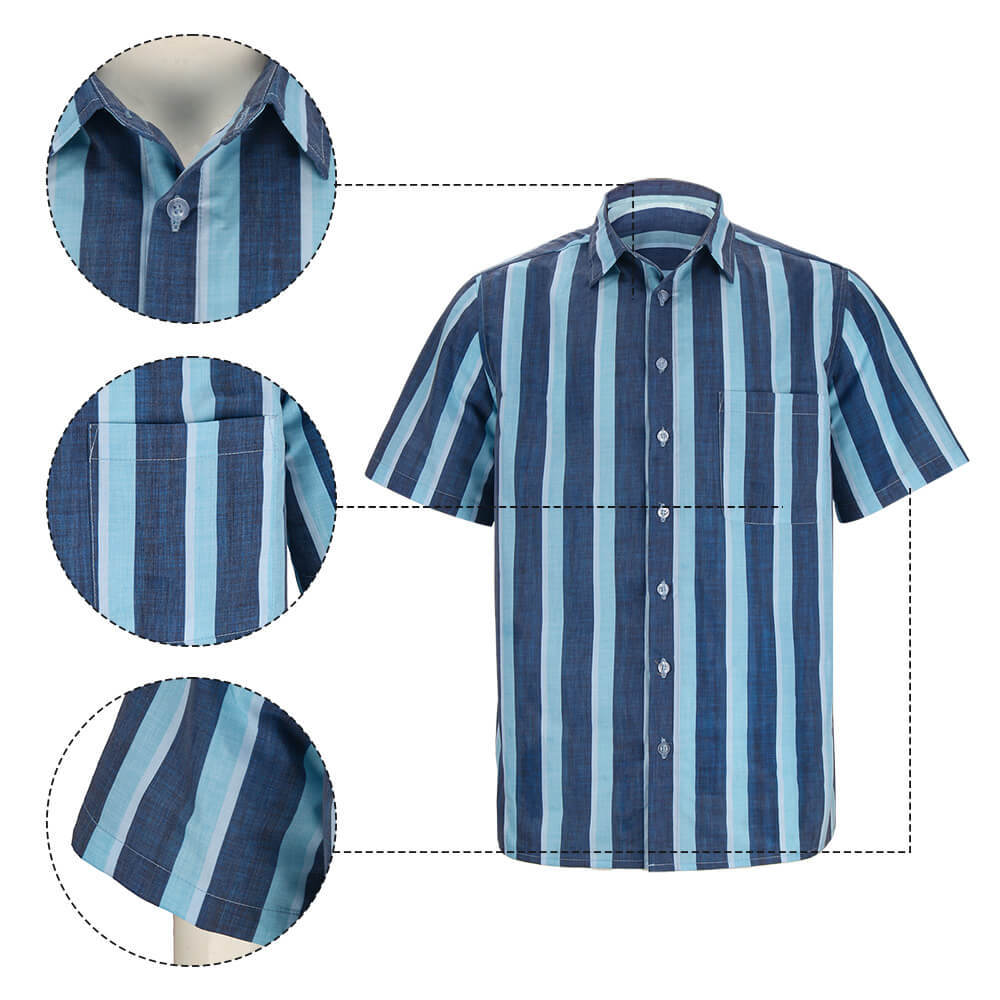 Jury Duty Ronald Gladden Stripe Shirt Men TV Series Cosplay Costume In Stock Takerlama
