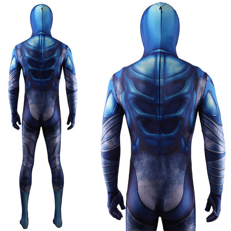 2023 Blue Beetle Cosplay Costume Superhero Jaime Reyes Bodysuit Mask