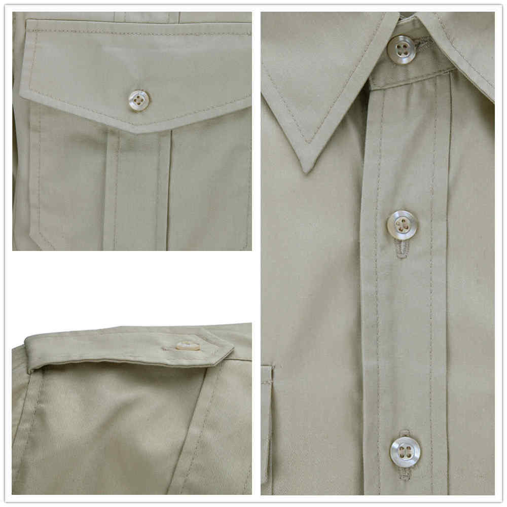 Indiana Jones Button Down Adventure Shirt Safari Raiders Cosplay Costumes In Stock-Takerlama