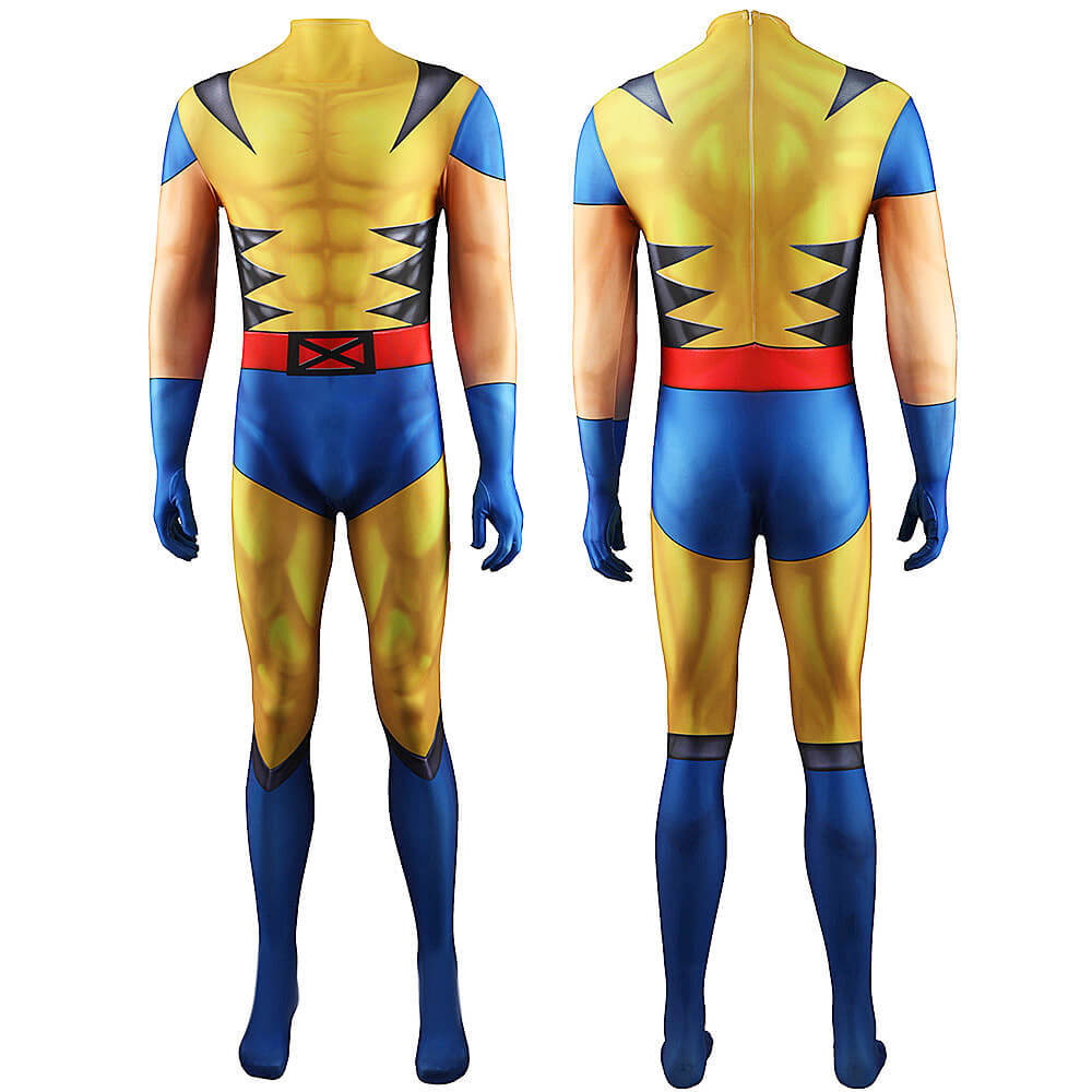 Classic Yellow Wolverine Men's Costume Marvel Comic Logan Weapon X Jumpsuit