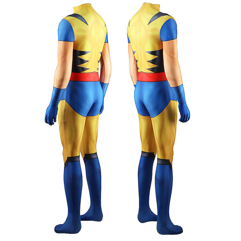 Classic Yellow Wolverine Men's Costume Marvel Comic Logan Weapon X Jumpsuit