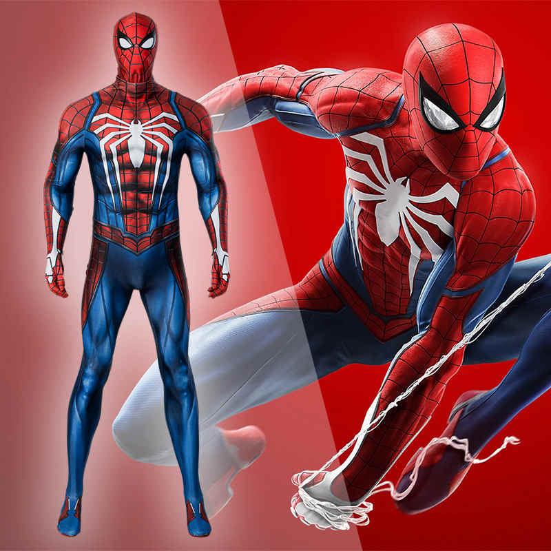 Spiderman PS4 Spider Armor MK II Suit Cosplay Costume Adult Kids-Takerlama