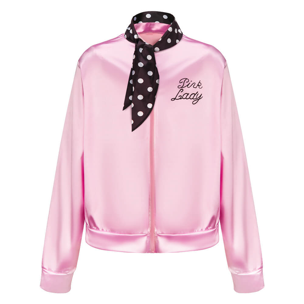 Girls Pink Ladies Jacket Scarf 50s- Grease