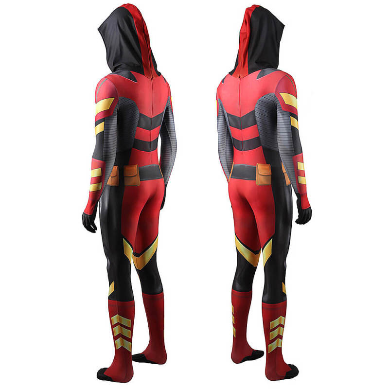 Red Arrow Arsenal Halloween Costume DC Superhero Roy Harper Cosplay Bodysuit