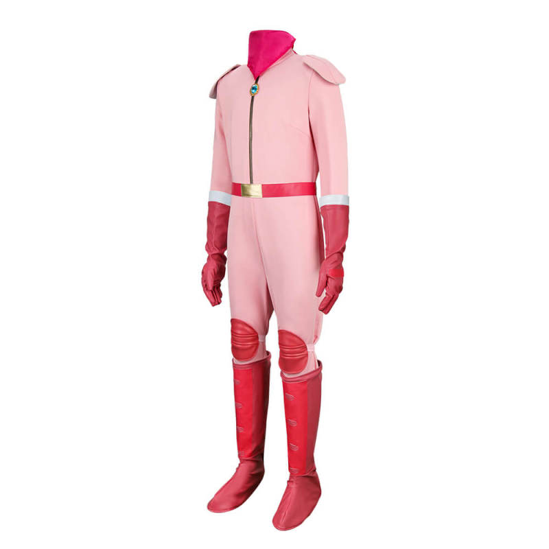 Child Princess Peach Jumpsuit The Super Mario Bros. Movie Pink Cosplay Costume BikeSuit Racing Outfits In Stock-Takerlama