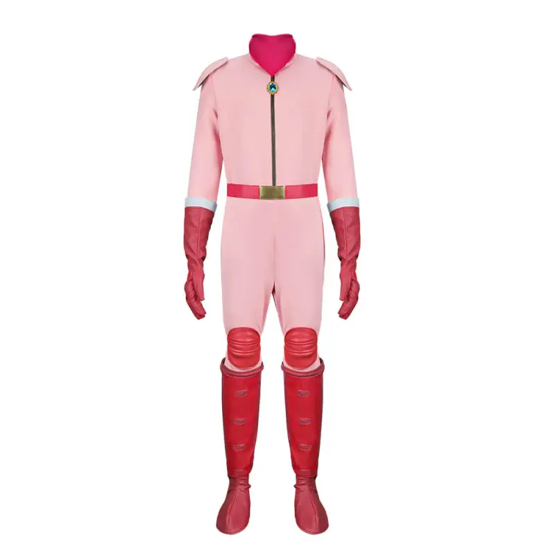 Child Princess Peach Jumpsuit The Super Mario Bros. Movie Pink Cosplay Costume BikeSuit Racing Outfits In Stock-Takerlama