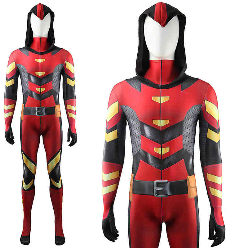 Red Arrow Arsenal Halloween Costume DC Superhero Roy Harper Cosplay Bodysuit