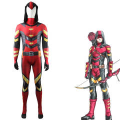 Red Arrow Arsenal Halloween Costume DC Superhero Roy Harper Cosplay Bodysuit