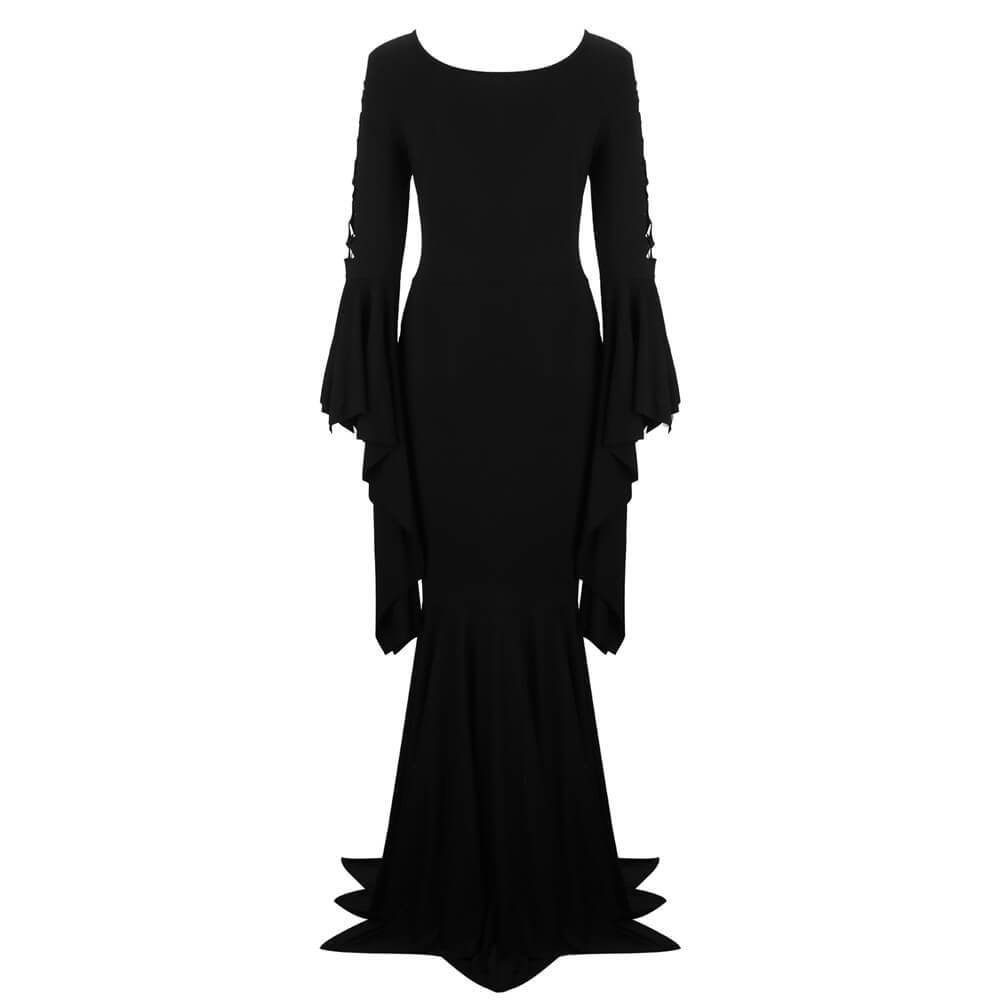 Morticia Addams Gothic Maxi Dress Wednesday 2023 The Addams Family Witch Vintage Cosplay Costume