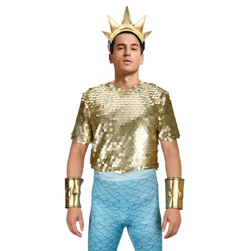 Disney The Little Mermaid King Triton Costume for Men In Stock-Takerlama