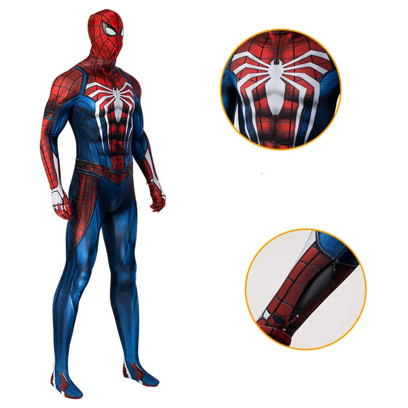 PS4 Spider-Man Advanced Suit Mask Spider-Man: Across the Spider-Verse Cosplay Costume Kids Adult In Stock Takerlama