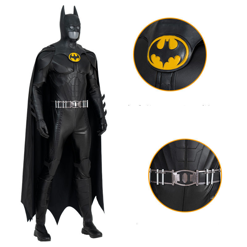 The Flash (2023) Batman Deluxe Adult Costume Bruce Wayne Michael Keaton Bodysuit (In Stock) Takerlama