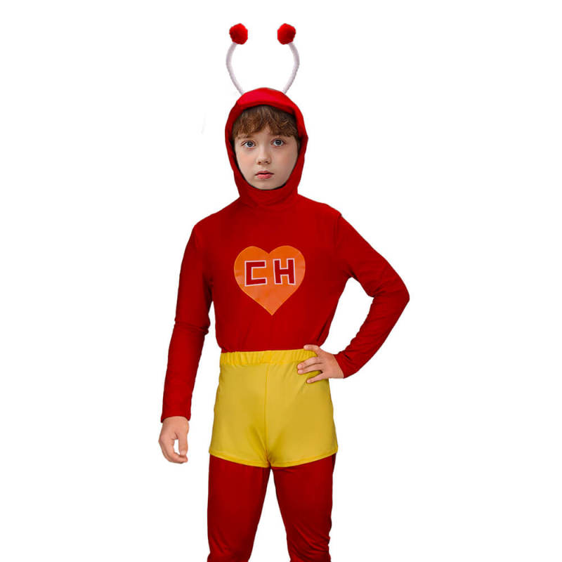 El Chapulín Colorado Kids Cosplay Costume Chespirito The Red Grasshopper Superhero Uniform In Stock-Takerlama