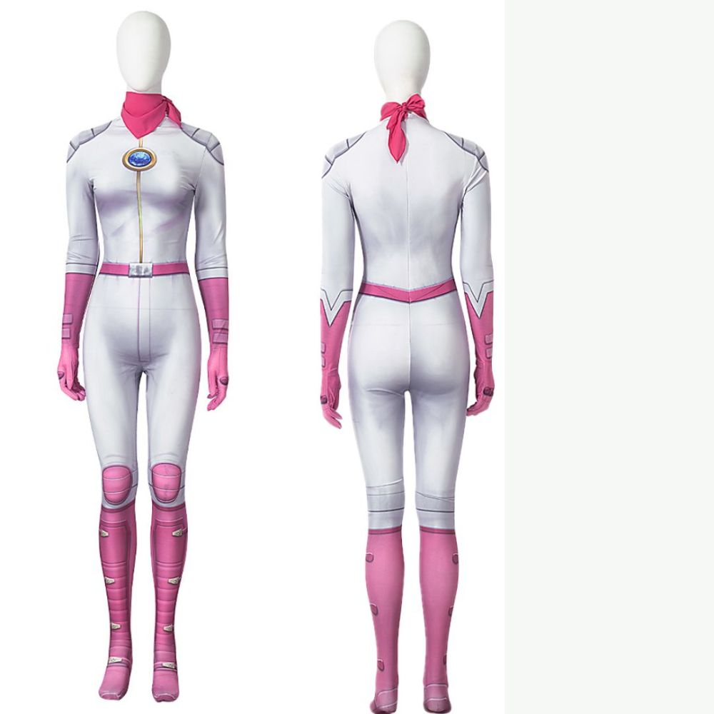 Princess Peach BikeSuit Cosplay Costume Mario Kart 8 The Super Mario Bros. Movie 