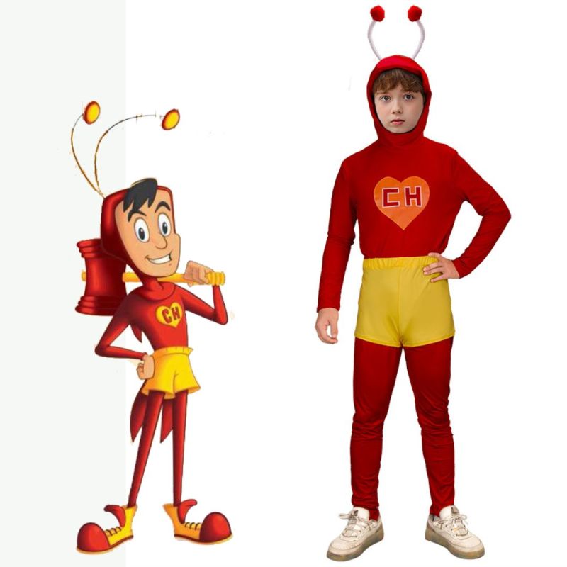 El Chapulín Colorado Kids Cosplay Costume Chespirito The Red Grasshopper Superhero Uniform In Stock-Takerlama