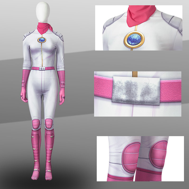 Princess Peach BikeSuit Cosplay Costume Mario Kart 8 The Super Mario Bros. Movie 
