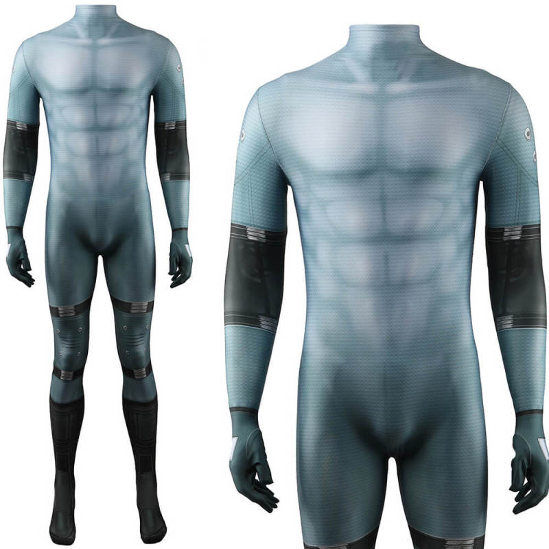 Metal Gear Solid 2 Solid Snake Cosplay Costume Game Jumpsuit