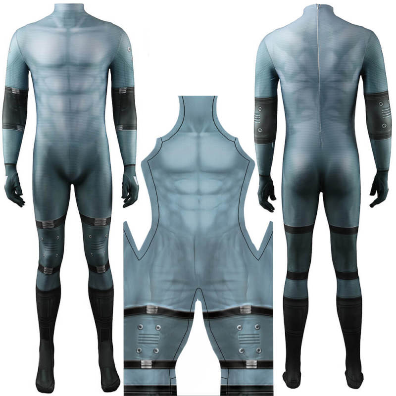 Metal Gear Solid 2 Solid Snake Cosplay Costume Game Jumpsuit