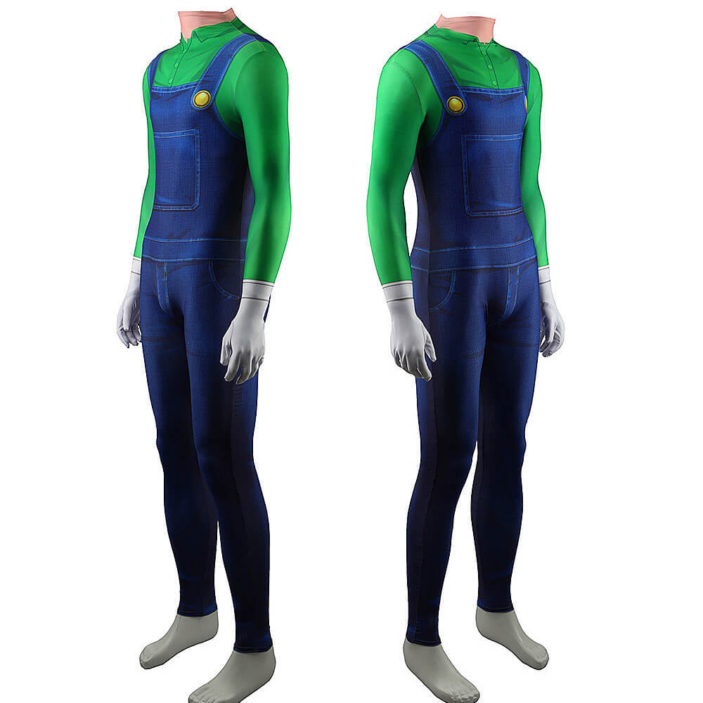 Luigi Green Costume - The Super Mario Bros. Movie Jumpsuit Kids Adult