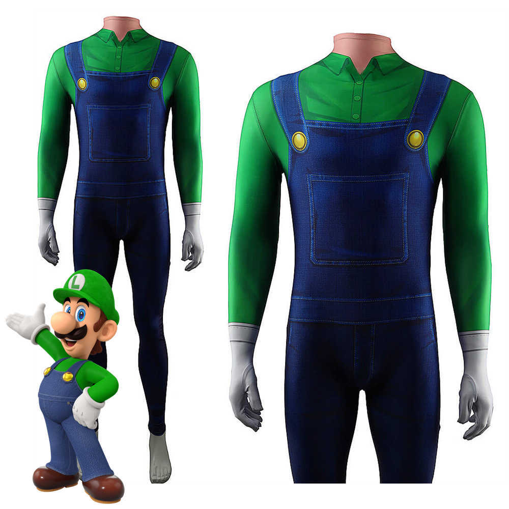 Luigi Green Costume - The Super Mario Bros. Movie Jumpsuit Kids Adult