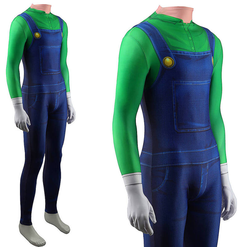 Luigi Green Costume - The Super Mario Bros. Movie Jumpsuit Kids Adult