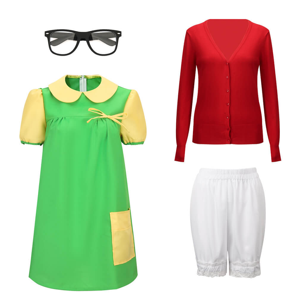 La Chilindrina en Apuros Costume El Chavo Del Ocho Cosplay Coat Dress (Ready To Ship)