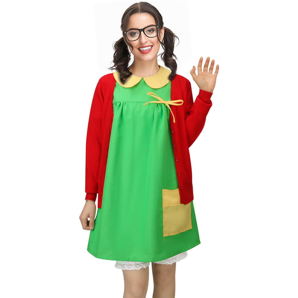 Takerlama TV Series La Chilindrina en Apuros Costume El Chavo Del Ocho  Cosplay Coat Dress