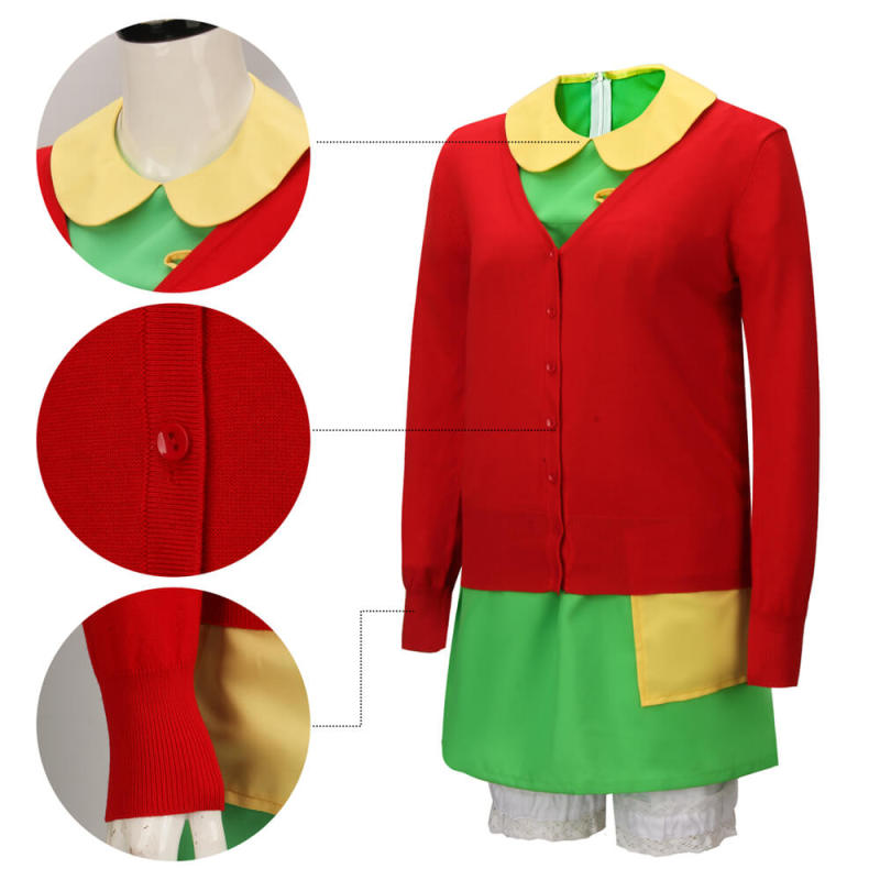 La Chilindrina en Apuros Costume El Chavo Del Ocho Cosplay Coat Dress (Ready To Ship)