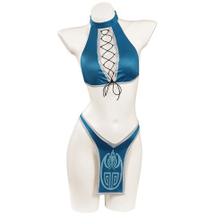 Mortal Kombat Kitana Bikini Hollow Out Swimsuit Cosplay Costume