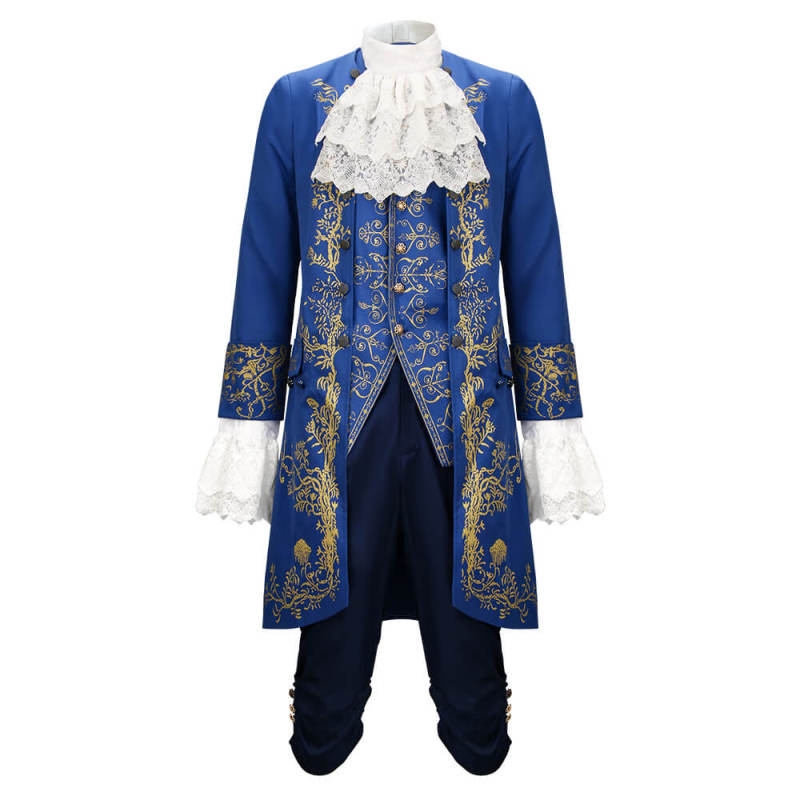 Beauty and the Beast Prince Adam Cosplay Costume Dan Stevens Blue Outfit Uniform In Stock-Takerlama