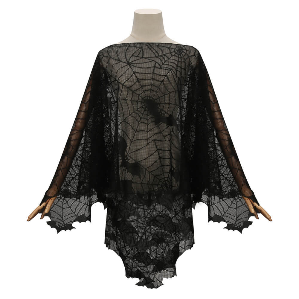 Women Halloween Bats Poncho Cloak with Spider Webs In Stock Takerlama