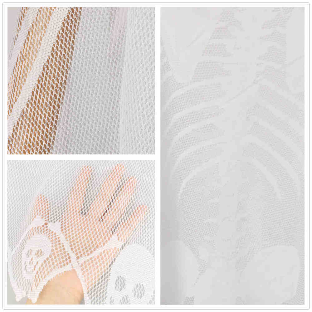 Halloween Skeleton Poncho Costume Women Lace Tattered Party Clothes