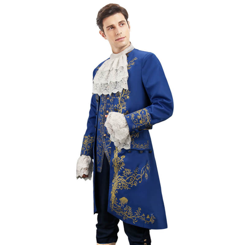 Beauty and the Beast Prince Adam Cosplay Costume Dan Stevens Blue Outfit Uniform In Stock-Takerlama