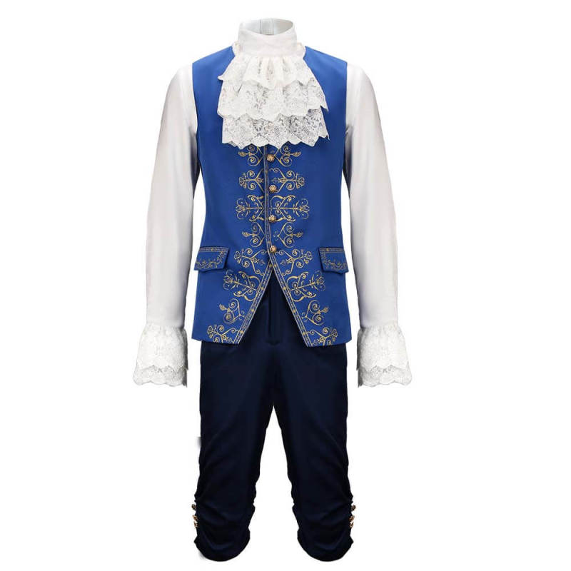 Beauty and the Beast Prince Adam Cosplay Costume Dan Stevens Blue Outfit Uniform In Stock-Takerlama