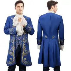 Beauty and the Beast Prince Adam Cosplay Costume Dan Stevens Blue Outfit Uniform In Stock-Takerlama