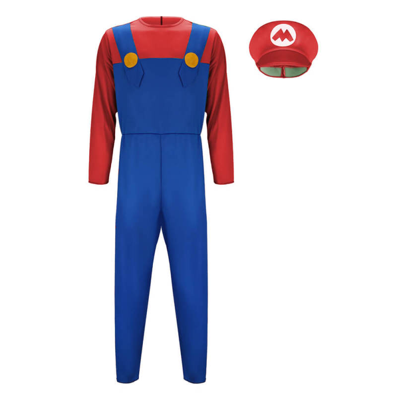 Adult Super Mario Brothers Classic Mario Boxed Costume: Jumpsuit Cap Mustache In Stock-Takerlama