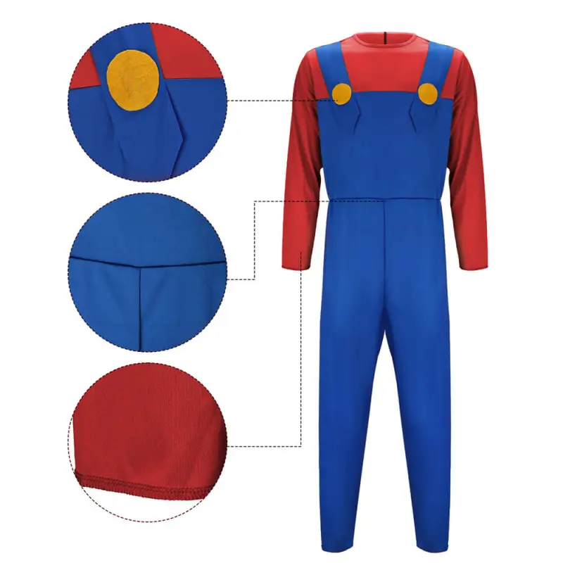 Adult Super Mario Brothers Classic Mario Boxed Costume: Jumpsuit Cap Mustache In Stock-Takerlama