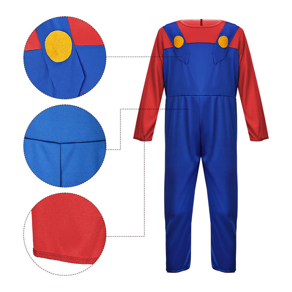 Child Super Mario Brothers Classic Mario Boxed Costume: Jumpsuit Cap Mustache In Stock-Takerlama