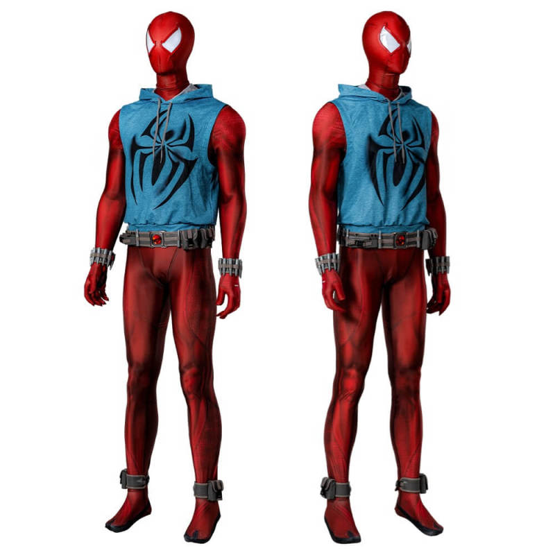 Spider-Man: Across the Spider-Verse Scarlet Spider Cosplay Costume M L XL 2XL In Stock