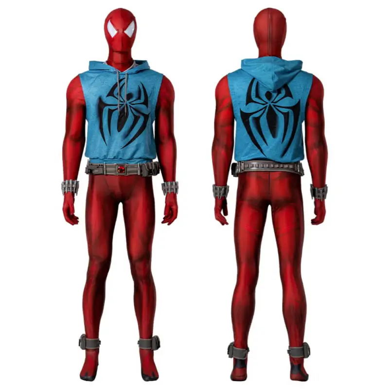 Spider-Man: Across the Spider-Verse Scarlet Spider Cosplay Costume M L XL 2XL In Stock