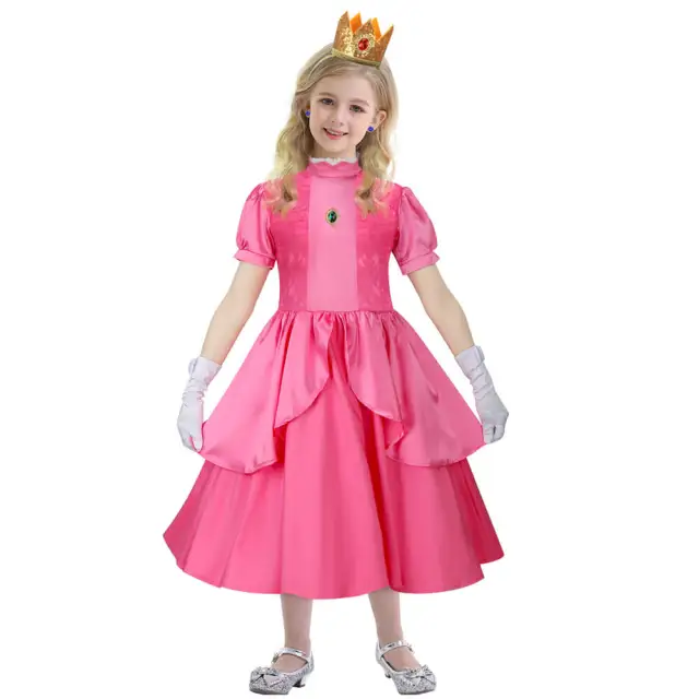 Gilrs Princess Peach Pink Dress-The Super Mario Bros. Movie In Stock ...
