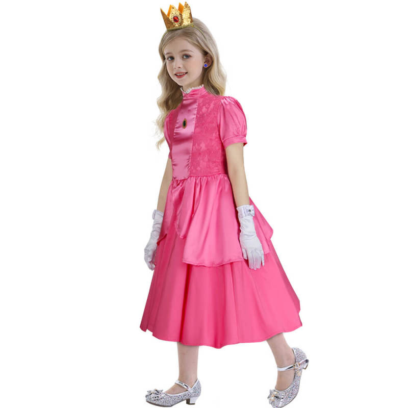 Gilrs Princess Peach Pink Dress-The Super Mario Bros. Movie In Stock Takerlama